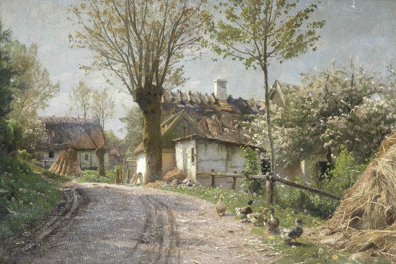 Peder Monsted A country lane France oil painting art